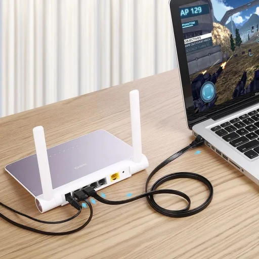 Ugreen Ethernet patch kábel U/FTP Cat. 7 10Gb/s lapos 0,5m fekete (NW106) - 7