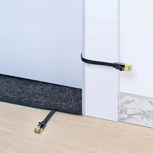 Ugreen Ethernet patch kábel U/FTP Cat. 7 10Gb/s lapos 0,5m fekete (NW106) - 12