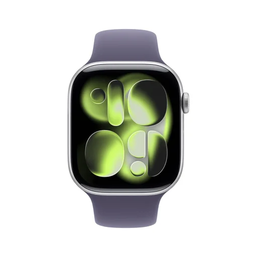Apple Watch S11 Cellular 42 mm Ezüst Alumínium Tok Lila Köd Sport Szíjjal - M/L - 2