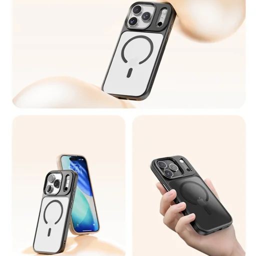  iPhone 17 Air átlátszó-fekete Rock Guard Lens Protection Series mágneses tok - 4