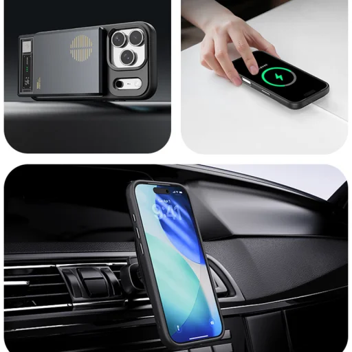  iPhone 17 Air átlátszó-fekete Rock Guard Lens Protection Series mágneses tok - 5