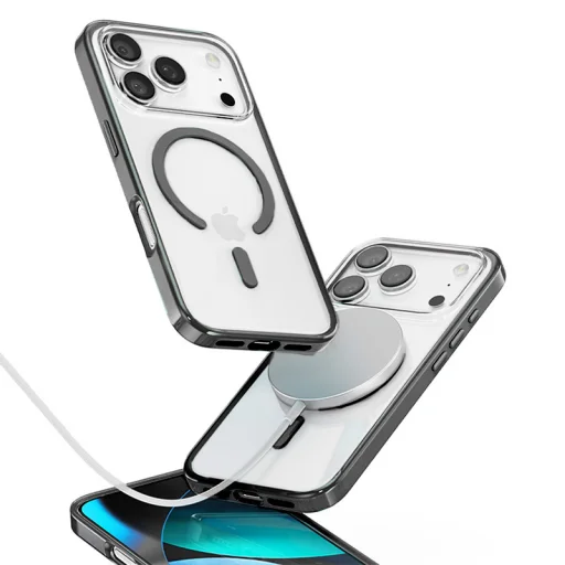  iPhone 17 Pro fekete Rock Crystal Armor sorozat mágneses tok - 3