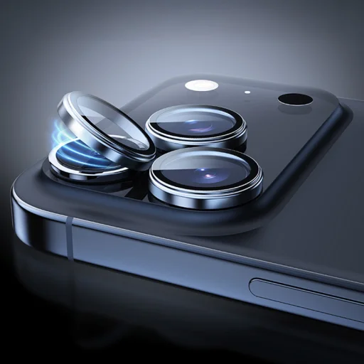  iPhone 17 Fekete Rock edzett üveg Pure Series kamera lencse (2 db lencse) üvegfólia - 5