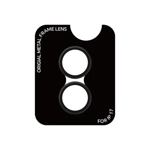  iPhone 17 Fekete Rock edzett üveg Pure Series kamera lencse (2 db lencse) üvegfólia - 1