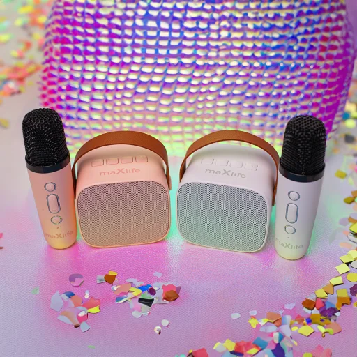 Maxlife Bluetooth karaoke hangszóró MXKS-100 rózsaszín - 10