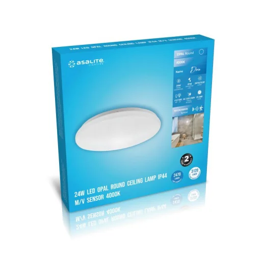 Asalite LED Mennyezeti Lámpa Dora IP44 24W 4000K (2470 lumen) Kerek +  Mikróhullámú szenzor - 4