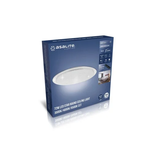 Asalite LED Mennyezeti Lámpa EMMA 72W 3000K/4000K/6500K (6120 lumen) Kerek/Csillagos + Távirányító CCT - 9