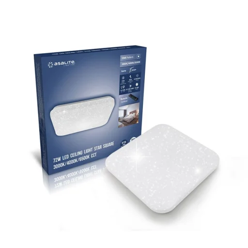 Asalite LED Mennyezeti Lámpa EMMA 72W 3000K/4000K/6500K (6120 lumen) Négyzet/Csillagos + Távirányító CCT - 2