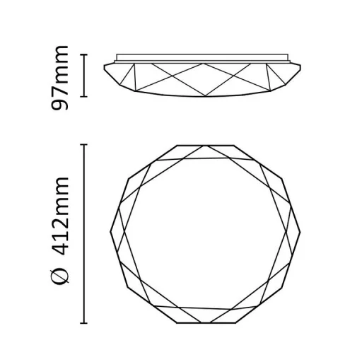 Asalite LED Mennyezeti Lámpa OLIVIA 48W 3000K/4000K/6500K (3400 lumen) Gyémánt + Távirányító CCT - 8