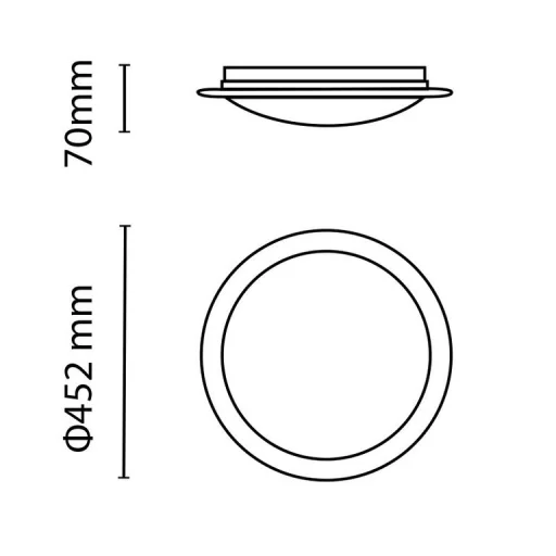 Asalite LED Mennyezeti Lámpa LIZA 48W 3000K/4000K/6500K (4080 lumen) Kerek/Csillagos + Távirányító CCT - 8