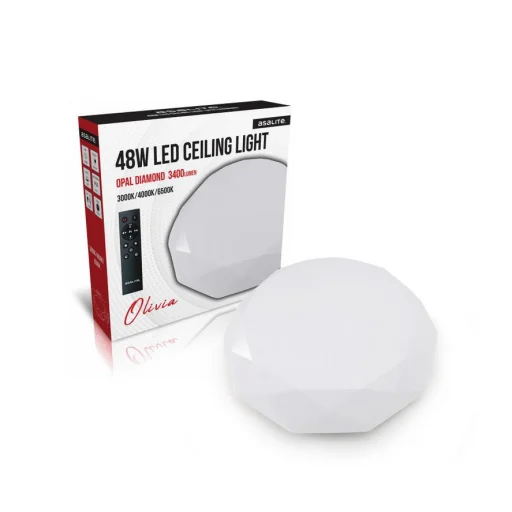 Asalite LED Mennyezeti Lámpa OLIVIA 48W 3000K/4000K/6500K (3400 lumen) Gyémánt + Távirányító CCT - 2