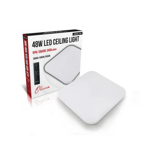 Asalite LED Mennyezeti Lámpa OLIVIA 48W 3000K/4000K/6500K (3400 lumen) Négyzet + Távirányító CCT - 2