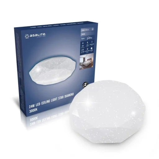 Asalite LED Mennyezeti Lámpa VICTORIA 24W 3000K (2050 lumen) Gyémánt/Csillagos - 2
