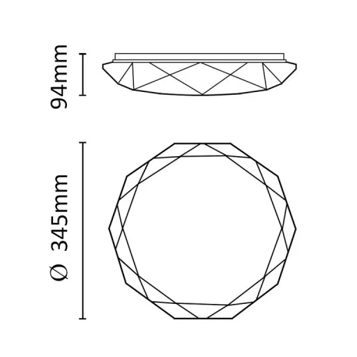 Asalite LED Mennyezeti Lámpa VICTORIA 24W 4000K (2050 lumen) Gyémánt/Csillagos - 4