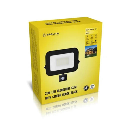 Asalite LED Reflektor Slim 20W 6500K (1800 lumen) + Mozgásérzékelő Szenzor - 3