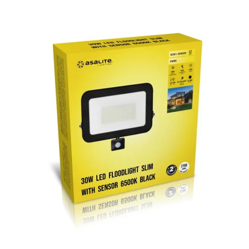 Asalite LED Reflektor Slim 30W 6500K (2700 lumen) + Mozgásérzékelő Szenzor - 3