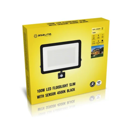 Asalite LED Reflektor Slim 100W 4500K (9000 lumen) + Mozgásérzékelő Szenzor - 3