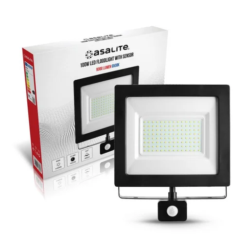 Asalite LED Reflektor Slim 100W 6500K (9000 lumen) + Mozgásérzékelő Szenzor - 2