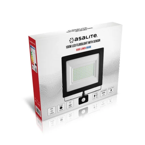 Asalite LED Reflektor Slim 100W 6500K (9000 lumen) + Mozgásérzékelő Szenzor - 5