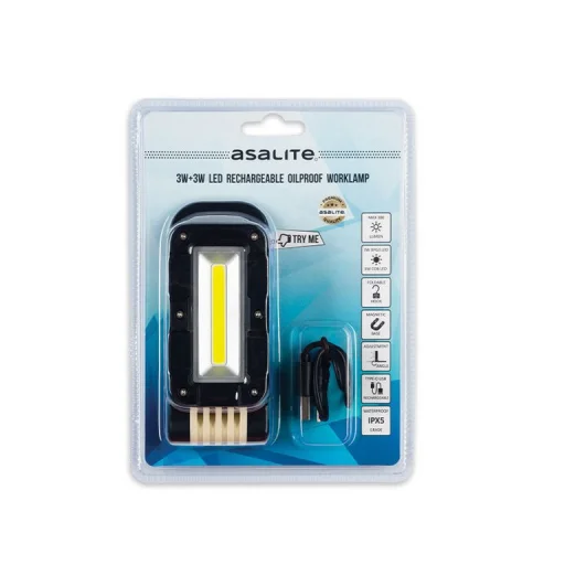 Asalite Prémium LED Akkumulátoros Olajálló Munkalámpa 3W+3W (380 lumen) - 2