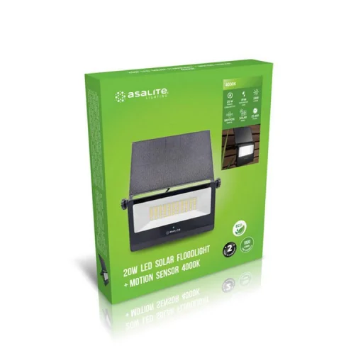 Asalite LED Napelemes Lámpa Slim 20W 4000K (1800 lumen)+Mozgásérzékelő Szenzor - 5