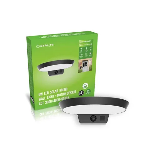 Asalite LED Napelemes Kültéri Lámpa IP54 6W CCT (600 lumen) Kerek + Szenzor - 2