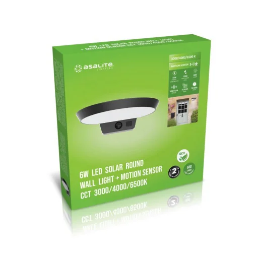 Asalite LED Napelemes Kültéri Lámpa IP54 6W CCT (600 lumen) Kerek + Szenzor - 5