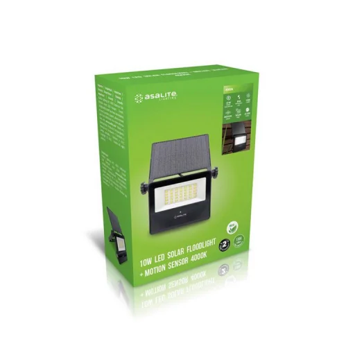 Asalite LED Napelemes Lámpa Slim 10W 4000K (1300 lumen)+Mozgásérzékelő Szenzor - 5