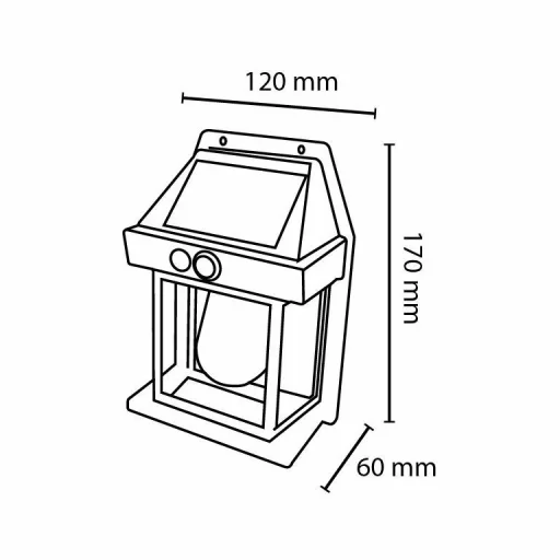 Asalite Napelemes Kültéri Lámpa IP44 3W 3000K (100 lumen) Fehér + PIR Szenzor - 6