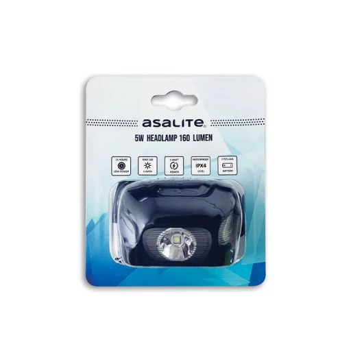 Asalite LED Elemes Fejlámpa 5W (160 lumen) Fekete - 2