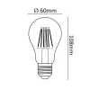 Asalite LED Izzó A60 filament gömb E27 6W 4000K (660 lumen) - 3