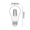 Asalite LED Izzó A60 filament gömb E27 7W 2700K (806 lumen) - 3