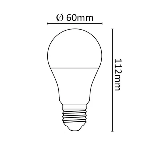 Asalite LED Izzó A60 gömb E27 9W 3000K (810 lumen) - 3