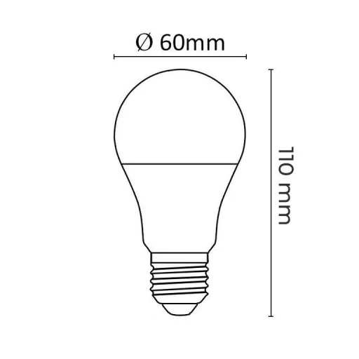 Asalite LED Izzó A60 gömb E27 9W 4000K (820 lumen) - 4