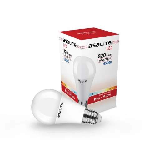 Asalite LED Žiarovka A60 guľa E27 9W 6500K (820 lúmenov) - 1