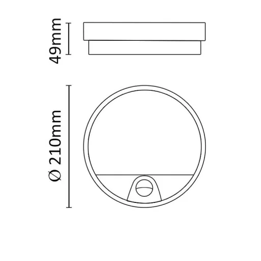 Asalite LED Cseppálló Lámpa IP54 15W 4000K (1400 lumen) Kerek+Szenzor - 5