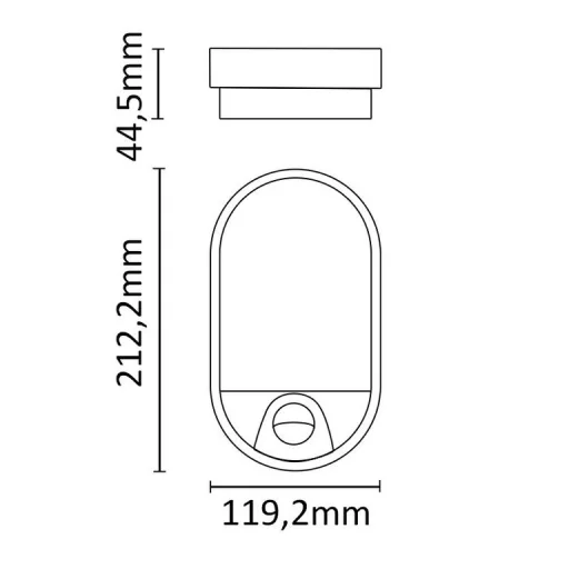 Asalite LED Cseppálló Lámpa IP54 15W 4000K(1400 lumen) Ovális+Szenzor - 5