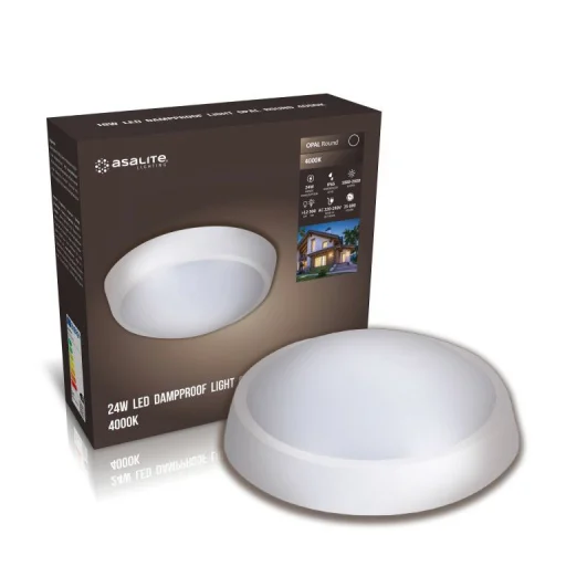 Asalite LED Cseppálló Lámpa IP65 24W 4000K (1800 lumen) Kerek - 2