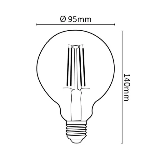 Asalite LED Izzó G95 filament E27 7W 2000K (650 lumen) - 3