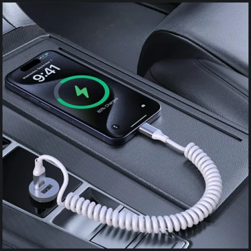 4smarts spirális USB-C - USB-C kábel 240W fehér - 5