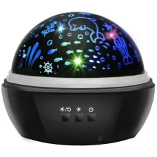 Éjjeli lámpa projektorral fekete LP16857