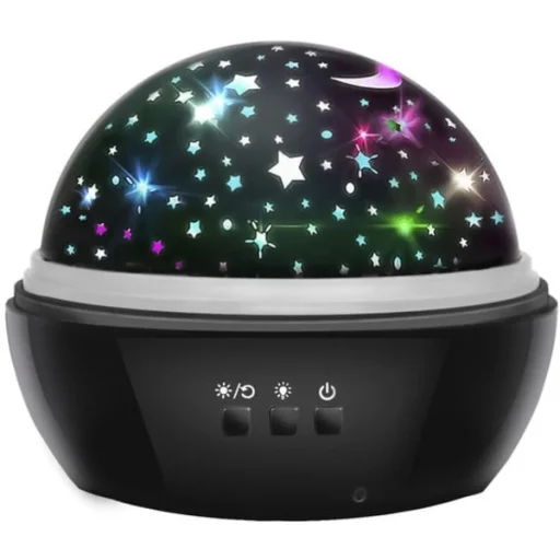 Éjjeli lámpa projektorral fekete LP16857 - 2