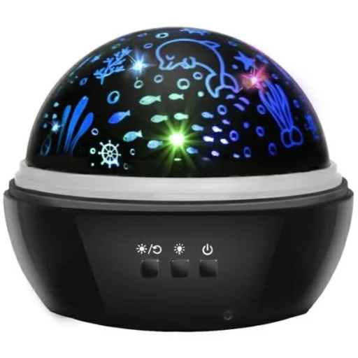 Éjjeli lámpa projektorral fekete LP16857 - 1