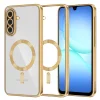 Samsung Galaxy A17 5G Gold Techsuit - Luxury Crystal MagSafe tok