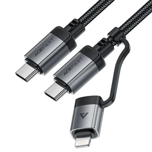  Acefast - Adatkábel (C20-01) - USB-C Type-C-hez, Lightning, 60W, Gyors töltés, Hajlításálló, MFi Tanúsítvánnyal, 1.2m - Fekete - 2