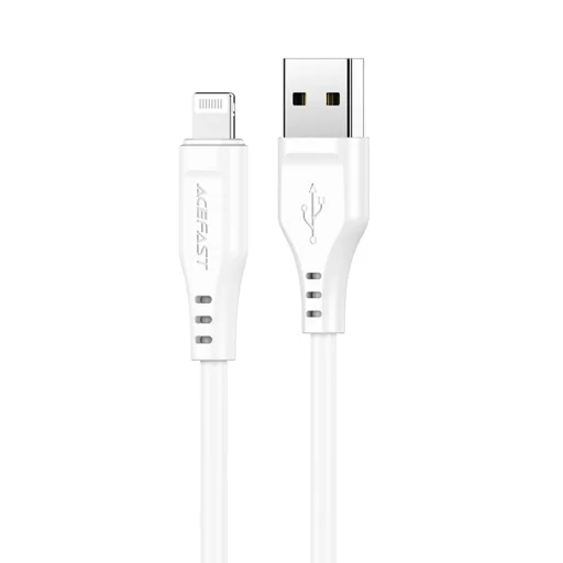  USB to Lightning fehér Acefast Data Cable (C3-02) 2.4A, 480Mbps, MFi tanúsítvánnyal, 1.2m - 1