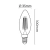 Asalite LED Izzó C35 filament gyertya E14 4W 2700K (470 lumen) - 4