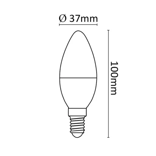 Asalite LED Izzó C37 gyertya E14 6W 4000K (510 lumen) - 3
