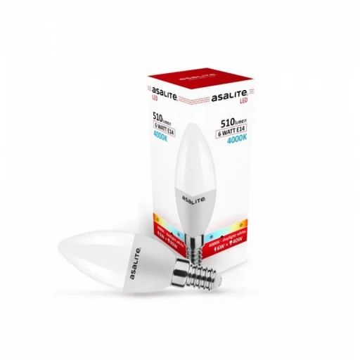 Asalite LED Izzó C37 gyertya E14 6W 4000K (510 lumen) - 1