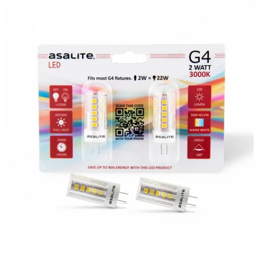 Asalite LED Izzó G4 12V 2W 3000K (220 lumen) - 1